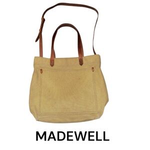 Authentic Madewell designer canvas & leather tote bag purse